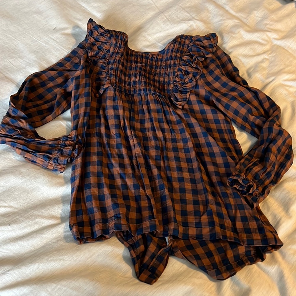 Matilda Jane buffalo check shirt girls 14
